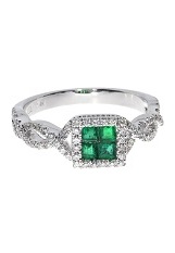 pretty white gold emerald birthstone baby ring